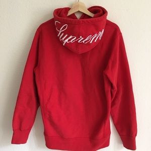 Red supreme hoodie